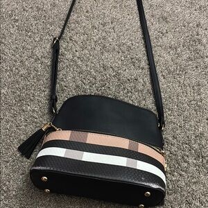 Stylish Black and Tan Crossbody Bag